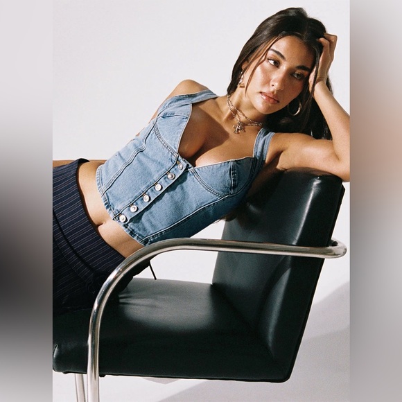 Princess Polly Tops - princess polly Coulter Corset Denim